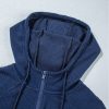 Women's Navy Blue Ribbed Knit Cropped Hoodie and Joggers Set - Image 15
