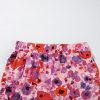 Women's Purple Floral Wide Leg Pants - Elastic High Waist for Comfort - Image 13