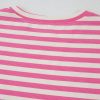 Women's Rose Stripe Crew Neck T-Shirt and Drawstring Shorts Set - Casual Summer Outfit - Image 14