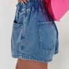 Women's Ashleigh Blue High Waist Casual Denim Shorts with Adjustable Drawstring and Pockets - Image 2