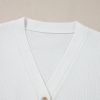 Women's White V Neck Buttoned Sweater Vest - Stylish and Versatile Layering Piece - Image 10