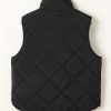 Women's Black Quilted High Neck Button Up Pocket Vest Coat for Winter - Image 5