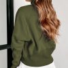 Women's Moss Green Quarter Zip Sweatshirt with Kangaroo Pocket - Image 2