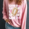 Women's Pink GAME DAY Rugby Football Graphic Pullover Sweatshirt - Image 8