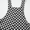 Women's Black Checkered Print Wide Leg Jumpsuit with Pockets - Image 13