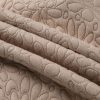 Women's Light French Beige Floral Quilted Jacket with Long Sleeves - Image 21