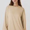 Women's Apricot Drop Shoulder Fleece Lined High Low Sweatshirt - Image 3