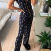 Women's Halloween Skeleton Pattern Black Short Sleeve Pajama Set - Image 4