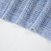 Women's Light Blue Open Stitch Puff Sleeve Sweater - Image 11