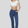 Women's Ashleigh Blue Stretchy Bootcut Jeans with Mid Waist Detail - Image 14