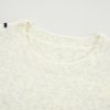 Women's Modern White Contrast Stitch Detail Ribbed Trim Crew Neck Sweater - Image 13