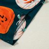 Women's Orange Halloween Pattern Short Sleeve Pajama Lounge Set - Image 6