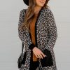 Women's Black Leopard Patched Pocket Open Front Cardigan - Image 6