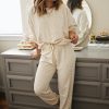 Wild Cheetah Print Cozy Two-Piece Lounge Set - White - Image 2