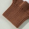 Women's Brown Stripe Geometric Textured Drop Shoulder Sweater - Image 9