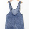 Women's Dusk Blue Sleeveless U Neck Denim Romper with Pocket - Image 8