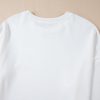 Women's White Bowknot Pattern Drop Shoulder Loose Sweatshirt - Casual Chic - Image 7