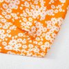 Women's Orange Floral Print Smocked V Neck Wide Sleeve Maxi Dress for Summer - Image 14