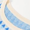 Women's Sky Blue Stripe Geometric Print Round Neck Slim Fit Sweater Vest - Image 8