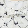 Charming Women's White Bowknot Print Bubble Sleeve Blouse - Trendy and Stylish - Image 9