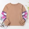 Women's Oversized Floral Dune Flower Patchwork Raglan Sleeve Top - Image 9