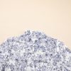 Women's Sky Blue Floral Bell Sleeve Mock Neck Crop Top - Chic Bohemian Style - Image 8