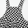 Women's Black Checkered Print Wide Leg Jumpsuit with Pockets - Image 8