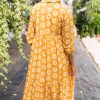 Yellow Flower Print Maxi Dress with Button Detailing and Collared Neckline - Image 3