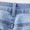 Women's Beau Blue Mineral Wash High Waist Flared Jeans with Raw Hem Detail - Image 12