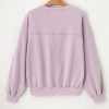 Women's Orchid Petal Exposed Seam Batwing Sleeve Drop Shoulder Sweatshirt - Image 7