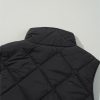 Women's Black Quilted High Neck Button Up Pocket Vest Coat for Winter - Image 11