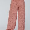 Women's Pink Boho Floral Printed Wide Leg Jogger Pants with Drawstring - Image 3