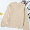 Women's Parchment Split Cuff Drop Shoulder Knit Sweater - Image 8