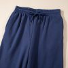 Women's Navy Blue Fleece Lined Drawstring Waist Joggers - Image 10