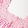 Women's Light Pink Lace Square Neck Puff Sleeve Blouse - Elegant Babydoll Top - Image 12