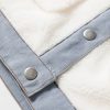 Women's White Contrast Trim Sherpa Buttoned Jacket - Image 10