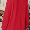 Women's Festive Red Christmas Tree Patched Dropped Shoulder Sweatshirt - Image 8