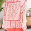 Women's Desert Flower Vintage Print Smocked Poet Collar Blouson Sleeve Blouse - Image 8