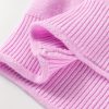 Women's Pink Raw Edge Ribbed Detail Drop Shoulder Sweater - Casual Chic for Winter - Image 7