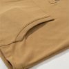 Women's Brown Oversized Kangaroo Pocket Half Zipper Hoodie - Image 12