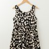 Chic Black Leopard Print U Neck Sleeveless High Waist Mini Dress - Image 8