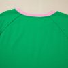 Women's Bright Green Two Tone Contrast Textured Crewneck Tee and Shorts Set - Image 15