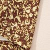 Women's Brown Eyelet Knit Yoke Patchwork Printed Flowy Tank Top - Image 10