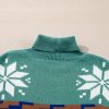 Women's Canton Christmas Reindeer Snowflake Colorblock Turtleneck Sweater - Image 16