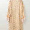 Women's Yellow Bohemian Geometric Printed Long Kimono with Loose Sleeves - Image 10