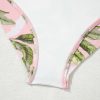 Women's Pink Tropical Asymmetric Cut-Out Halter Backless One Piece Swimwear - Image 20