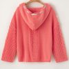 Women's Gold Flame Cable Knit V-Neck Hooded Sweater - Image 10