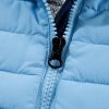 Women's Sky Blue Plush Collared Quilted Zipped Puffer Vest for Winter Style - Image 8