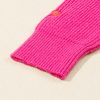 Women's Rose Red Heart Shape Drop Shoulder Sweater - Casual Round Neck Knit - Image 11