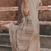 Women's Smoke Gray Boho Lace Patchwork High Waist Wide Leg Pants - Image 7